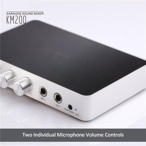 KM200 Portable Digital Stereo Audio Echo System Machine HDMI Karaoke Mixer Amplifier 4K/2K TV PC Home Theater