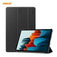 ENKAY ENK-8010 PU Leather + Plastic Smart Case with Three-folding Holder for Samsung Galaxy Tab S8 / Galaxy Tab S7 11.0 T870 / T875(Black) - free shipping - PMc TechLife - Order now!