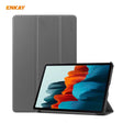 ENKAY ENK-8010 PU Leather + Plastic Smart Case with Three-folding Holder for Samsung Galaxy Tab S8 / Galaxy Tab S7 11.0 T870 / T875(Grey) - free shipping - PMc TechLife - Order now!