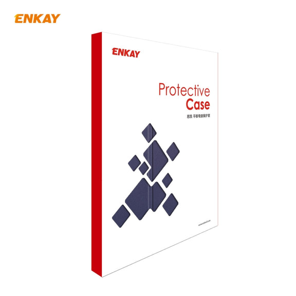 ENKAY ENK-8009 For Samsung Galaxy Tab A7 10.4 T500 / T505 2020 / 2022 PU Leather + Plastic Smart Case with Three-folding Holder(Dark Blue)