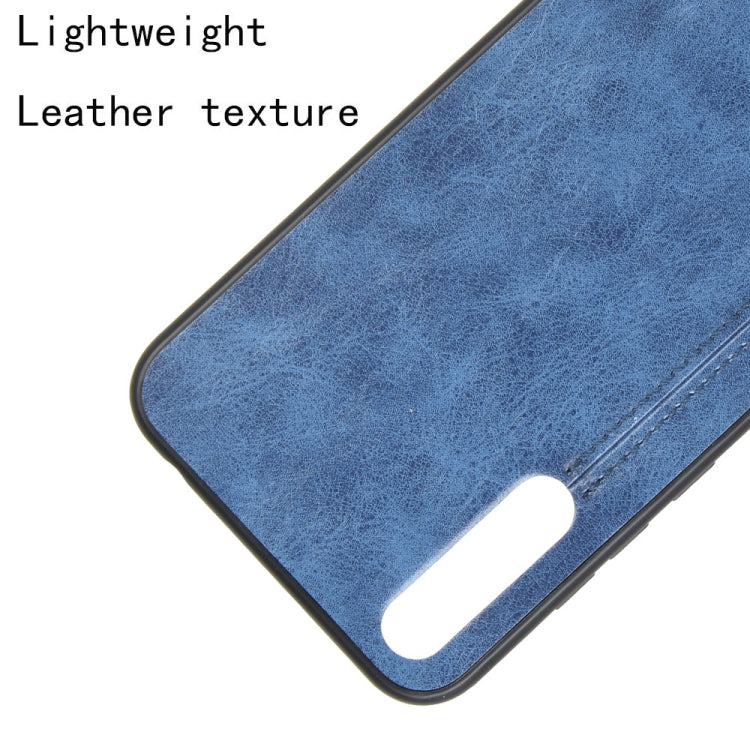 For Huawei P Smart S Shockproof Sewing Cow Pattern Skin PC + PU + TPU Case(Blue)
