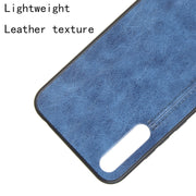 For Huawei P Smart S Shockproof Sewing Cow Pattern Skin PC + PU + TPU Case(Blue)