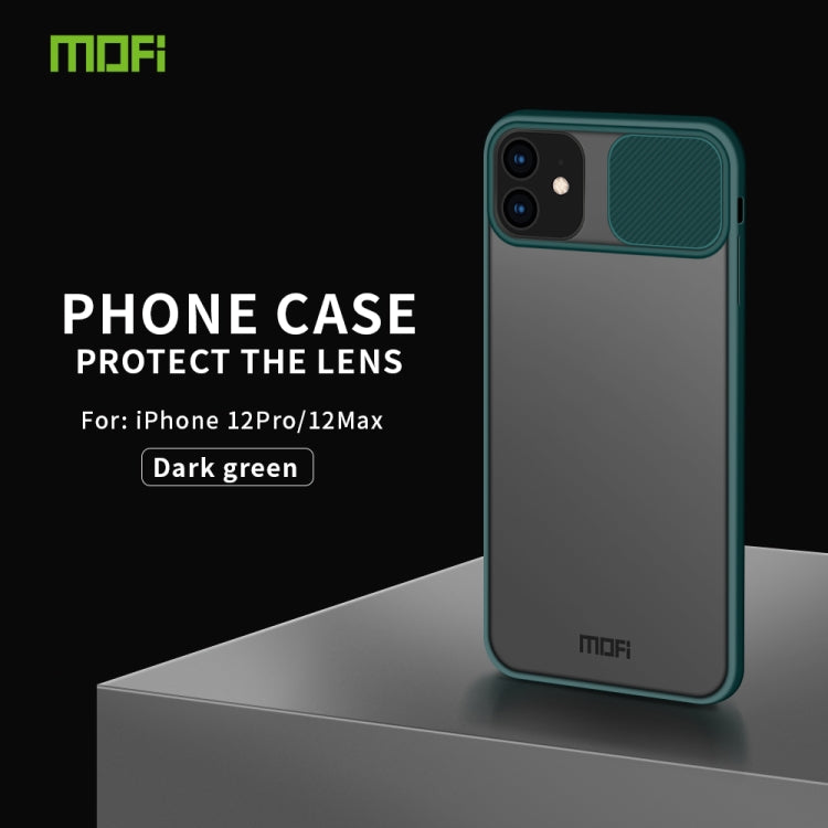 For iPhone 12 Pro Max MOFI Xing Dun Series Translucent Frosted PC + TPU Privacy Anti-glare Shockproof All-inclusive Protective Case(Green)