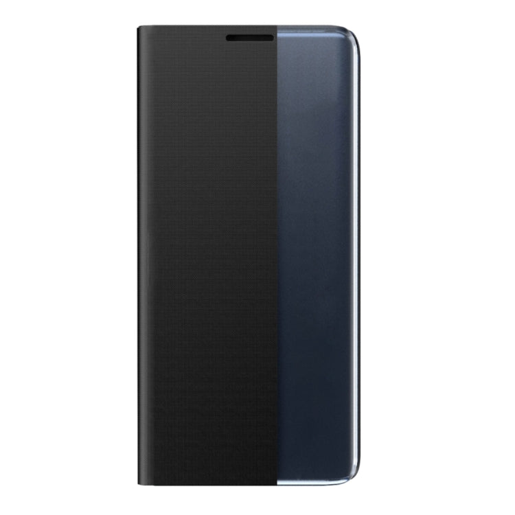 For Samsung Galaxy Note20 Plain Texture Cloth Attraction Flip Holder Leather Phone Case(Silver)