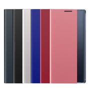 For Samsung Galaxy Note20 Plain Texture Cloth Attraction Flip Holder Leather Phone Case(Silver)