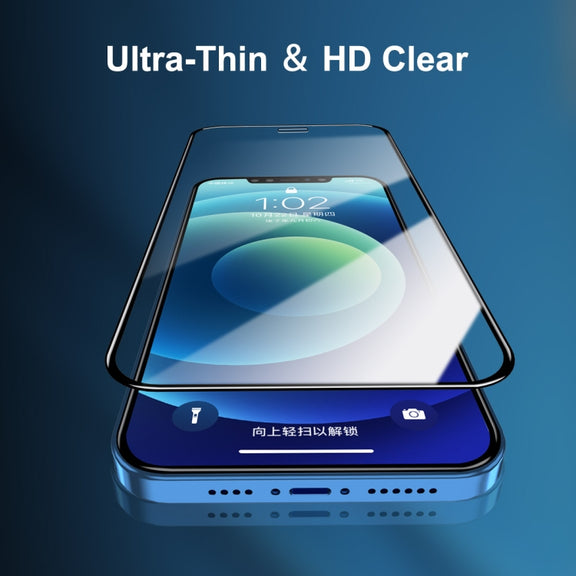 For iPhone iPhone 12 / 12 Pro ENKAY Hat-Prince Full Glue 0.26mm 9H 2.5D Tempered Glass Full Coverage Film