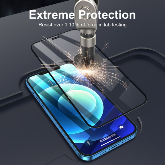 For iPhone iPhone 12 / 12 Pro ENKAY Hat-Prince Full Glue 0.26mm 9H 2.5D Tempered Glass Full Coverage Film
