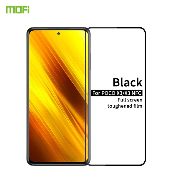 For Xiaomi POCO X3 / X3 NFC MOFI 9H 2.5D Full Screen Tempered Glass Film(Black)