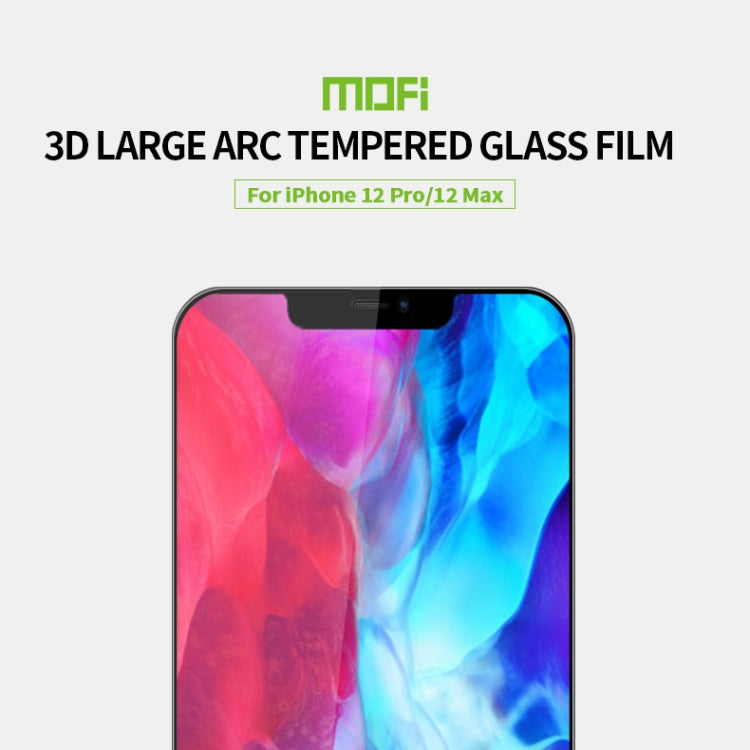 For iPhone 12 / 12 Pro MOFI 9H 3D Explosion-proof Curved Screen Tempered Glass Film(Black)