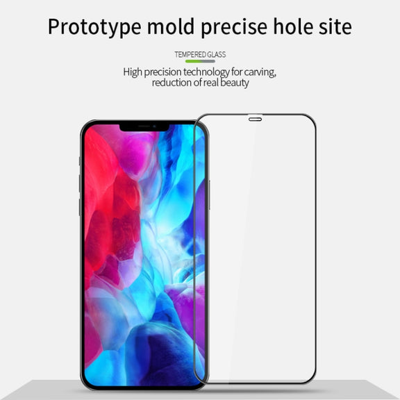 For iPhone 12 / 12 Pro MOFI 9H 3D Explosion-proof Curved Screen Tempered Glass Film(Black)