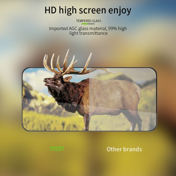 For iPhone 12 / 12 Pro MOFI 9H 3D Explosion-proof Curved Screen Tempered Glass Film(Black)
