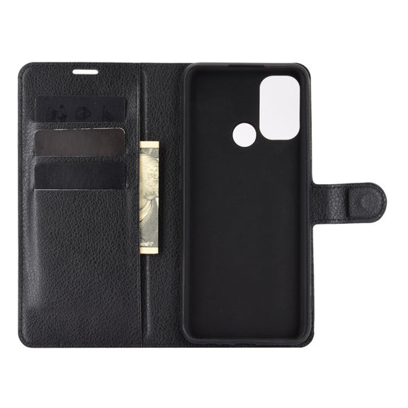 For OPPO A53 2020/OPPO A32 2020 Litchi Texture Horizontal Flip Protective Case with Holder & Card Slots & Wallet(Black)