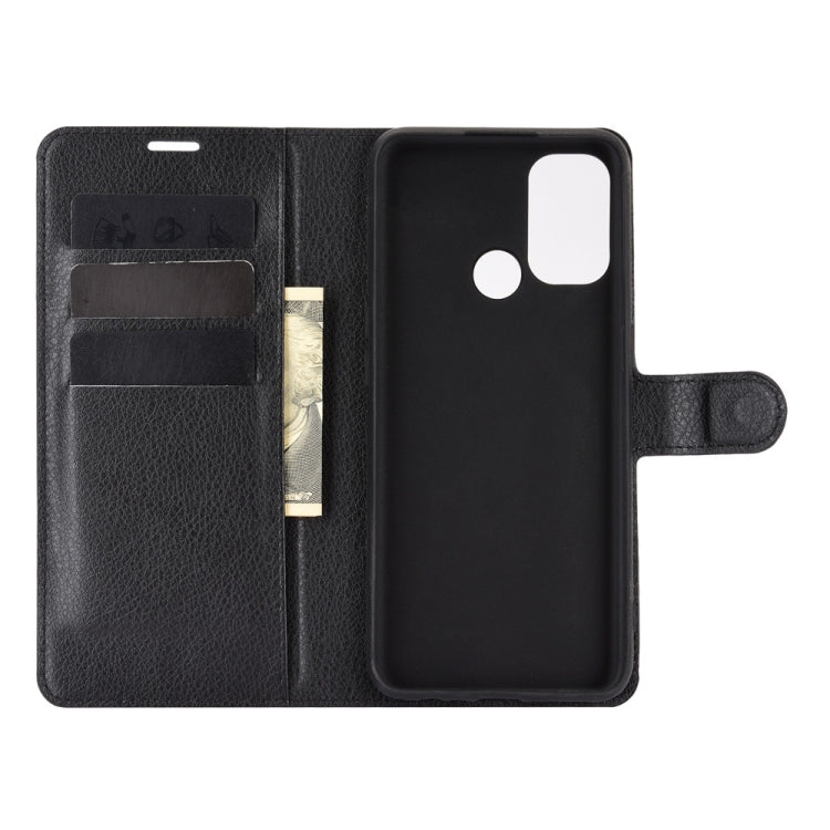 For OPPO A53 2020/OPPO A32 2020 Litchi Texture Horizontal Flip Protective Case with Holder & Card Slots & Wallet(Black)