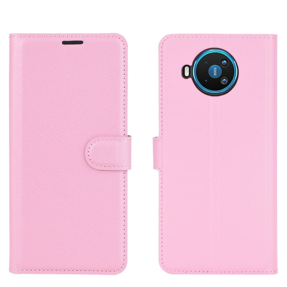 For Nokia 8.3 5G Litchi Texture Horizontal Flip Protective Case with Holder & Card Slots & Wallet(Pink)