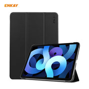 For iPad Air 11 2024 / Pro 11 2018 / Air 10.9 2022 ENKAY 3-folding Plastic Leather Smart Tablet Case(Black)