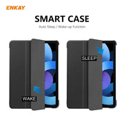 For iPad Air 11 2024 / Pro 11 2018 / Air 10.9 2022 ENKAY 3-folding Plastic Leather Smart Tablet Case(Black)