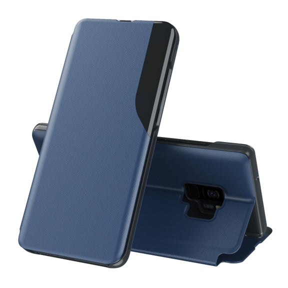 For Samsung Galaxy S9 Attraction Flip Holder Leather Phone Case(Blue)