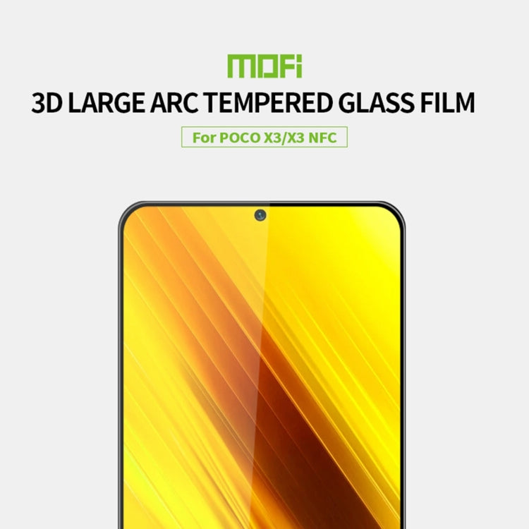 For Xiaomi Poco X3 / X3 NFC MOFI 9H 3D Explosion-proof Curved Screen Tempered Glass Film(Black)