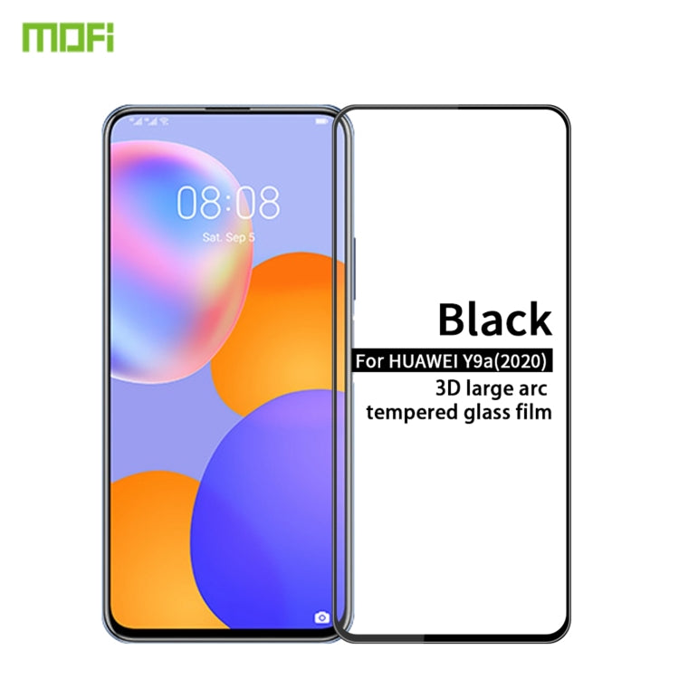 For Huawei Y9a 2020 MOFI 9H 3D Explosion-proof Curved Screen Tempered Glass Film(Black)