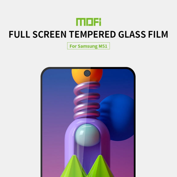 For Samsung Galaxy M51 MOFI 9H 2.5D Full Screen Tempered Glass Film(Black)