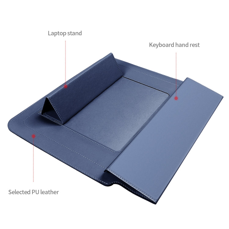 4 in 1 Universal Laptop Holder PU Water-resistant Protection Wrist Laptop Bag, Size:13/14inch(Grey)