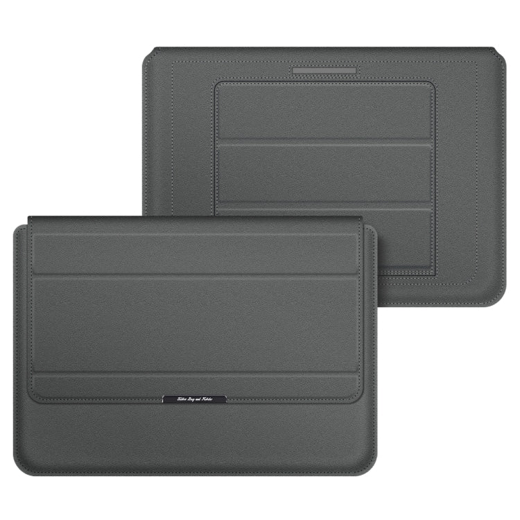 4 in 1 Universal Laptop Holder PU Water-resistant Protection Wrist Laptop Bag, Size:15/16inch(Grey)