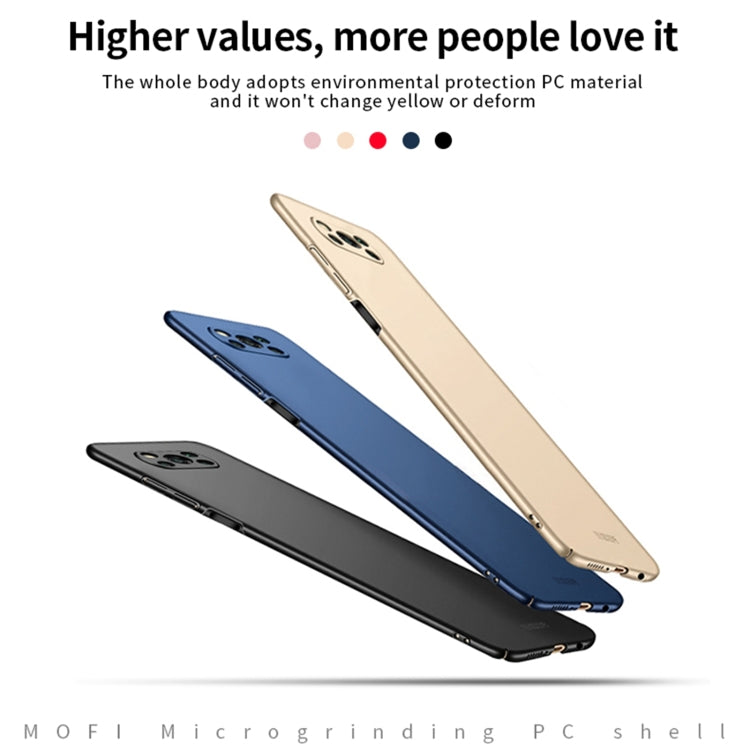For Xiaomi POCO X3/X3 NFC MOFI Frosted PC Ultra-thin Hard Case(Black)