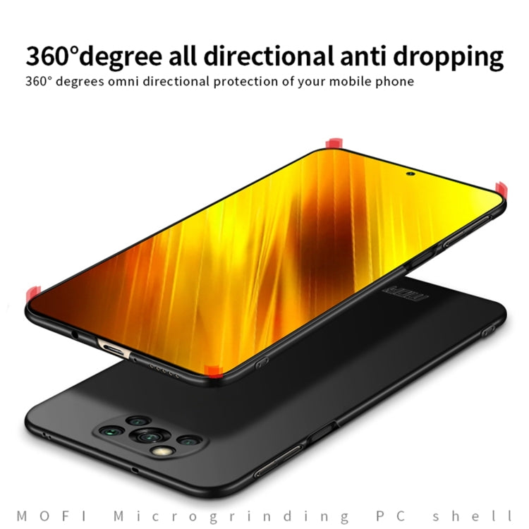For Xiaomi POCO X3/X3 NFC MOFI Frosted PC Ultra-thin Hard Case(Black)