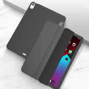 For iPad Air 11 2024 / Air 2022 10.9 Three-folding Surface Leather Matte TPU Bottom Smart Tablet Case(Black)