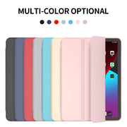 For iPad Air 11 2024 / Air 2022 10.9 Three-folding Surface Leather Matte TPU Bottom Smart Tablet Case(Rose gold)
