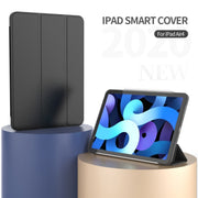 For iPad Air 11 2024 / Air 2022 10.9 Three-folding Surface Leather Matte TPU Bottom Smart Tablet Case(Grey)