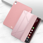 For iPad Air 2024 / Air 2022 10.9 Multi-folding Matte Surface Leather Smart Tablet Case(Rose Gold)