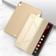 For iPad Air 2024 / Air 2022 10.9 Multi-folding Matte Surface Leather Smart Tablet Case(Gold) - iPad Air (2022) / (2020) 10.9 Cases by PMC Jewellery | Online Shopping South Africa | PMC Jewellery | Buy Now Pay Later Mobicred