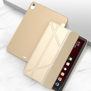 For iPad Air 2024 / Air 2022 10.9 Multi-folding Matte Surface Leather Smart Tablet Case(Gold)