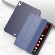 For iPad Air 2024 / Air 2022 10.9 Multi-folding Matte Surface Leather Smart Tablet Case(Dark Blue)