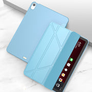 For iPad Air 2024 / Air 2022 10.9 Multi-folding Matte Surface Leather Smart Tablet Case(Sky Blue)