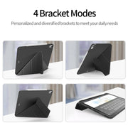 For iPad Air 2024 / Air 2022 10.9 Multi-folding Matte Surface Leather Smart Tablet Case(Dark Blue)