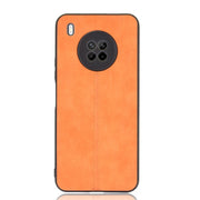 For Huawei Y9a Shockproof Sewing Cow Pattern Skin PC + PU + TPU Case(Orange)