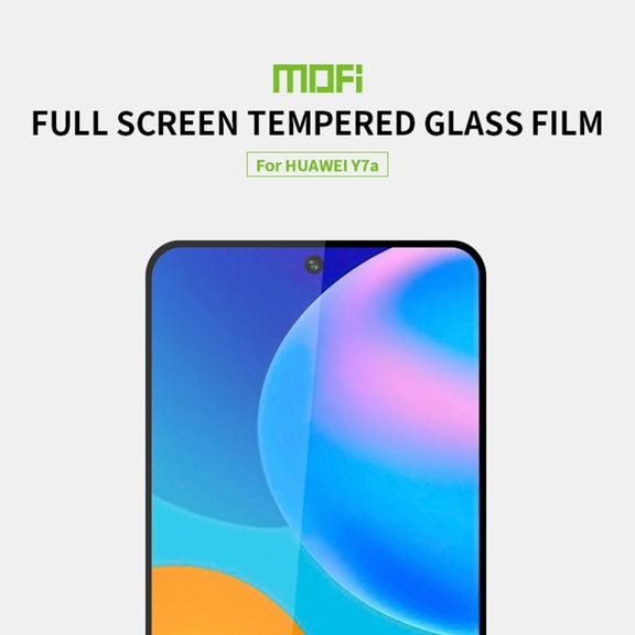 For Huawei Y7a 2020 MOFI 9H 2.5D Full Screen Tempered Glass Film(Black)