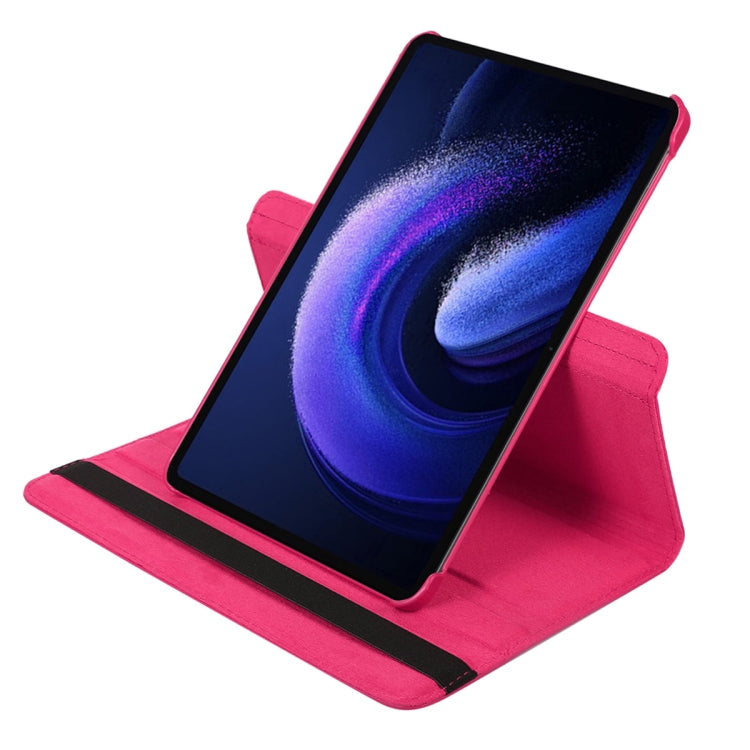 For Xiaomi Pad 6 / Pad 6 Pro ENKAY 360 Degree Rotation Stand Litchi Leather Smart Tablet Case(Rose)