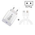SDC-20W 2 in 1 PD 20W USB-C / Type-C Travel Charger + 3A PD3.0 USB-C / Type-C to 8 Pin Fast Charge Data Cable Set, Cable Length: 2m, EU Plug - USB Charger by PMC TechLife | Online Shopping South Africa | PMC TechLife | Buy Now Pay Later Mobicred