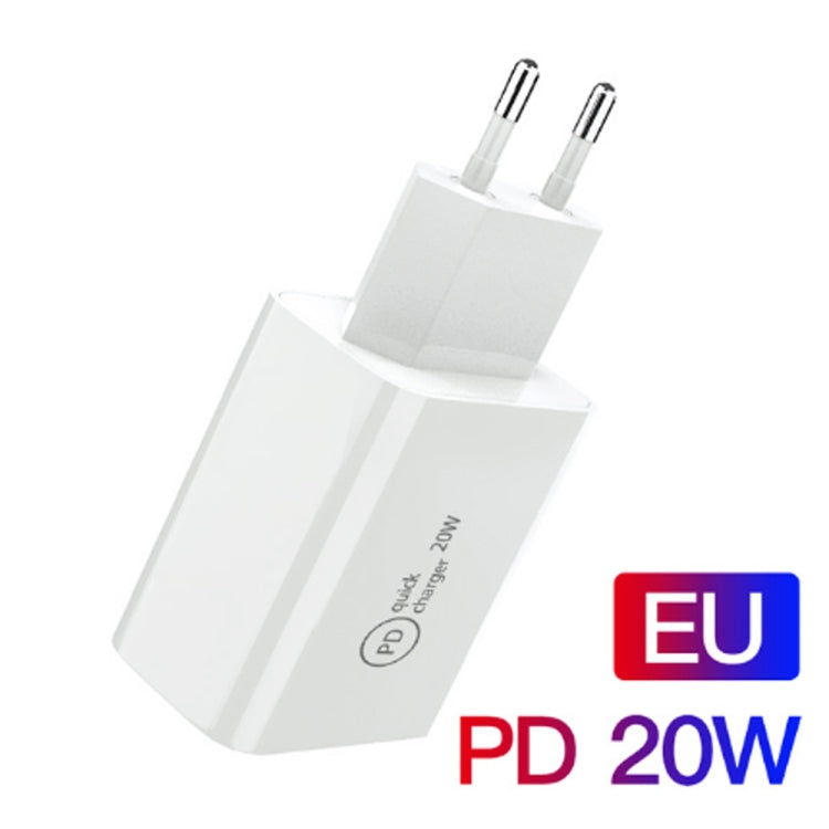SDC-20W 2 in 1 PD 20W USB-C / Type-C Travel Charger + 3A PD3.0 USB-C / Type-C to 8 Pin Fast Charge Data Cable Set, Cable Length: 2m, EU Plug