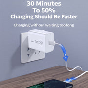 SDC-20W 2 in 1 PD 20W USB-C / Type-C Travel Charger + 3A PD3.0 USB-C / Type-C to 8 Pin Fast Charge Data Cable Set, Cable Length: 2m, EU Plug