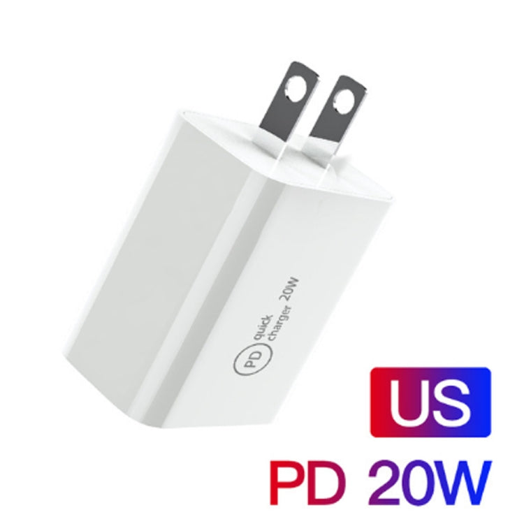 SDC-20W 2 in 1 PD 20W USB-C / Type-C Travel Charger + 3A PD3.0 USB-C / Type-C to 8 Pin Fast Charge Data Cable Set, Cable Length: 2m, US Plug