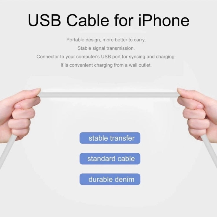 XJ-018 3A USB Male to 8 Pin Male Fast Charging Data Cable, Length: 2m