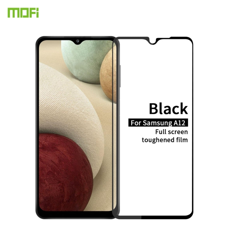 For Samsung Galaxy A12 MOFI 9H 2.5D Full Screen Tempered Glass Film(Black)