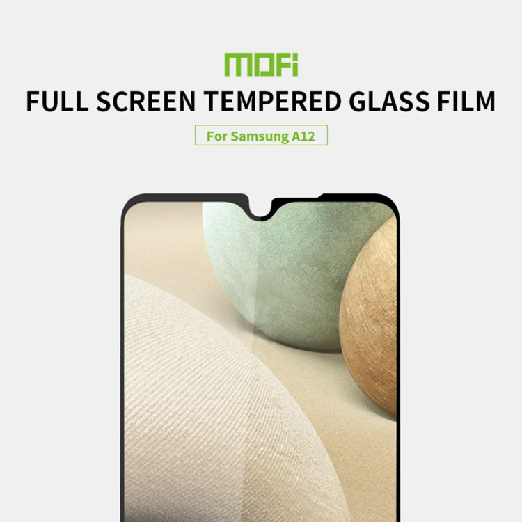 For Samsung Galaxy A12 MOFI 9H 2.5D Full Screen Tempered Glass Film(Black)
