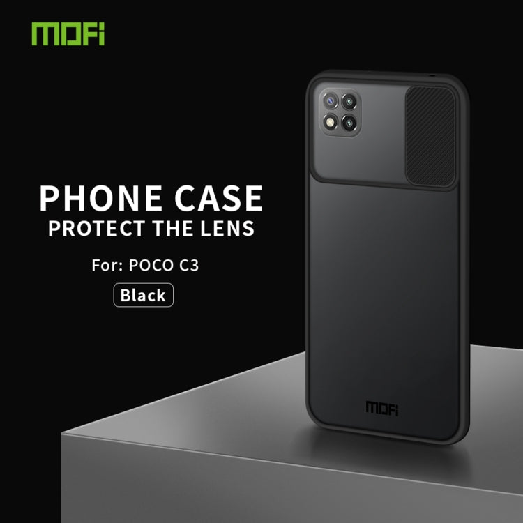 For Xiaomi Poco C3 MOFI Xing Dun Series Translucent Frosted PC + TPU Privacy Anti-glare Shockproof All-inclusive Protective Case(Black)