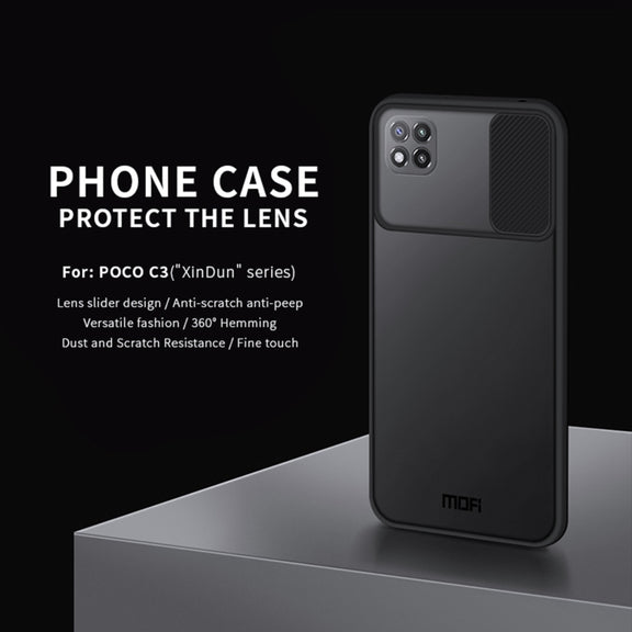 For Xiaomi Poco C3 MOFI Xing Dun Series Translucent Frosted PC + TPU Privacy Anti-glare Shockproof All-inclusive Protective Case(Black)
