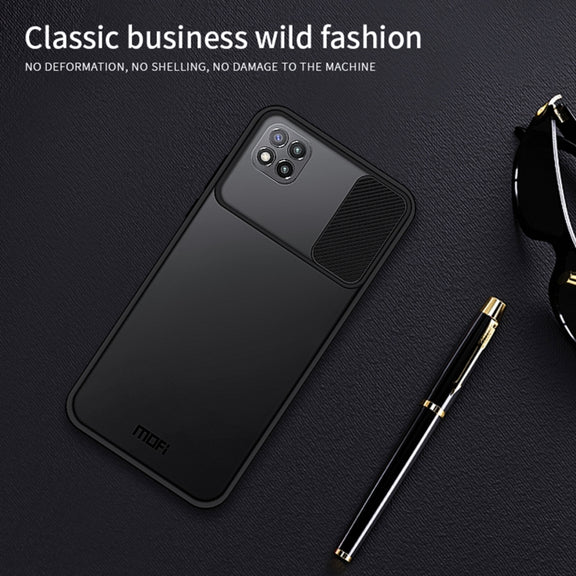 For Xiaomi Poco C3 MOFI Xing Dun Series Translucent Frosted PC + TPU Privacy Anti-glare Shockproof All-inclusive Protective Case(Black)